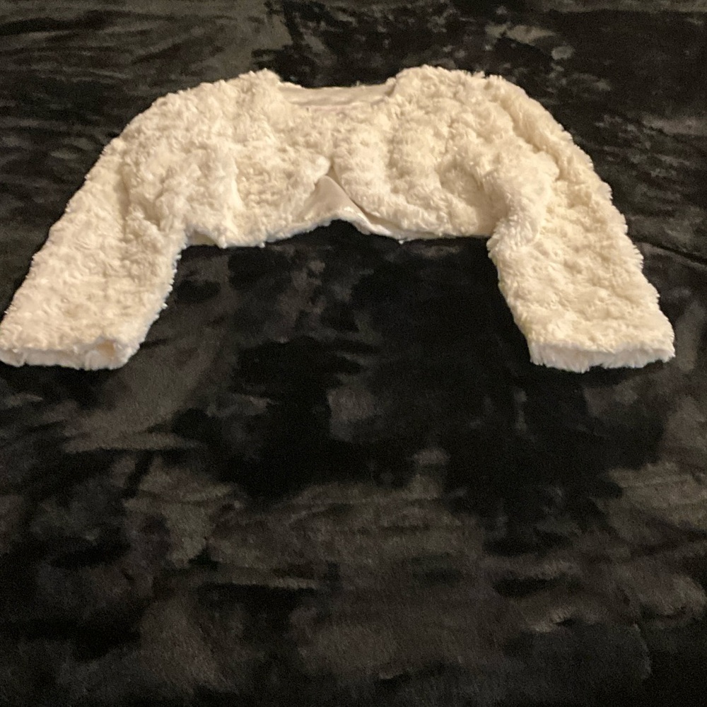 Bonnie Jean Ivory Faux Fur Bolero